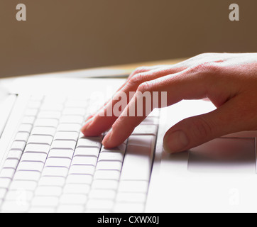 female at computer hands Stock Photo