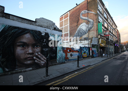 wall paintings, graffiti, aerosol art, city road, Shoreditch, London, U.K.