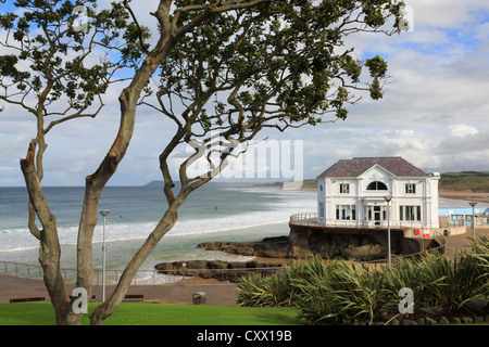 The Arcadia building on the seafront at East Strand beach in Portrush, County Antrim, Northern Ireland, UK Stock Photo