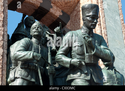 ISTANBUL, TURKEY. Detail on the Ataturk monument on Taksim Square. 2012. Stock Photo