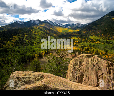 High up on Sugarloaf Mountain the view south into Lockett Meadow/Inner Basin area is great view, north of Flagstaff, AZ USA Stock Photo