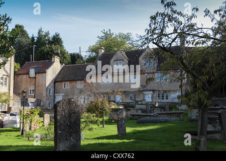 Graveyard of St Thomas a Beckett church, Box Village, Corsham, Wiltshire Stock Photo