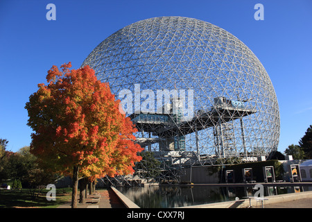 The Biosphere museum at dawn at Jean Drapeau Park on Ile SainteHelene, Montreal, Quebec, Canada. Stock Photo