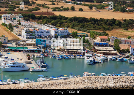Aerial view of Latchi marina, Paphos area, Cyprus Stock Photo