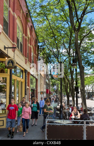 Cafe on State Street in downtown Madison, Wisconsin, USA Stock Photo