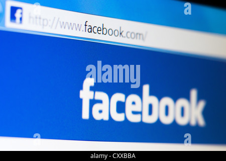 Facebook homepage address bar Stock Photo