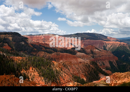 Thunderstorm forms over the amphitheater at Cedar Breaks National Monument. Stock Photo