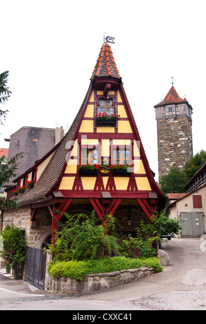 Rothenburg ob der Tauber, medieval town in Bavaria, Germany Stock Photo