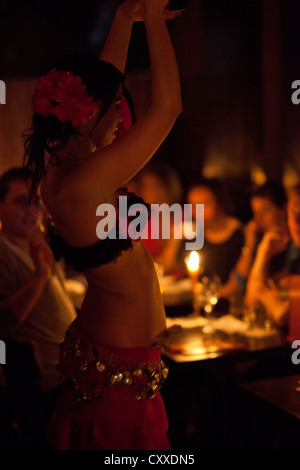 Comptoir restaurant with belly dancers Marrakesh Morocco Stock Photo