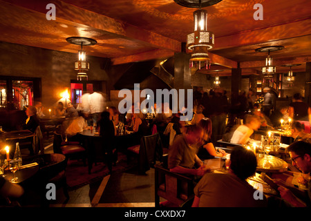 Comptoir restaurant with belly dancers Marrakesh Morocco Stock Photo