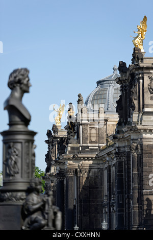 Dresden Kunstakademie, gallery, museum, Bruehl's Terrace, Dresden, Saxony Stock Photo