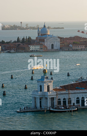 View from St. Mark's Campanile: The Dogana and Redentore Church, Venice, Italy Stock Photo