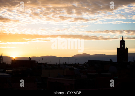 Marrakesh skyline at sunrise Stock Photo