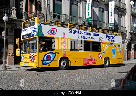 Sightseeing bus, Porto, Northern Portugal, Portugal, Europe Stock Photo