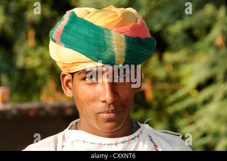 Indian man, portrait, near Pushkar, Rajasthan, North India, India, Asia Stock Photo