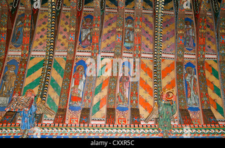 Painted ceiling St Marys church Huntingfield Suffolk England UK Stock Photo