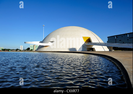 National Museum Museu Nacional Honestino Guimaraes, architect Oscar Niemeyer, Brasilia, Distrito Federal DF, Brazil Stock Photo