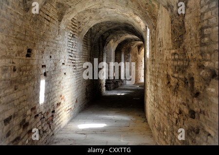 Side corridors, amphitheatre, Roman ruins of Italica, Santiponce, Seville province, Andalusia, Spain, Europe Stock Photo