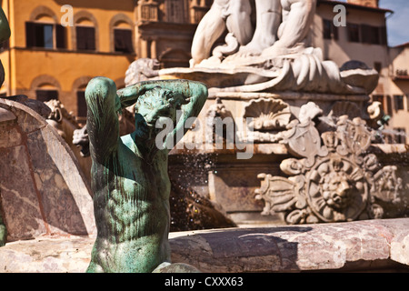 The fountain on Piazza della Signoria in Florence, Italy. Stock Photo