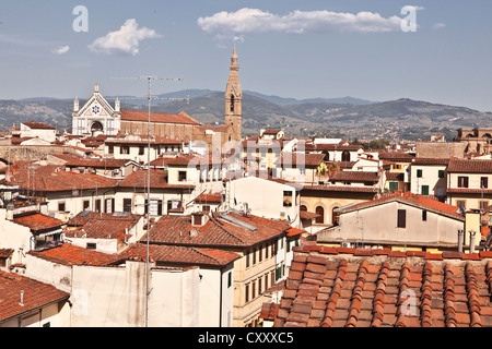 Looking over the rooftops of Florence, Italy. Stock Photo