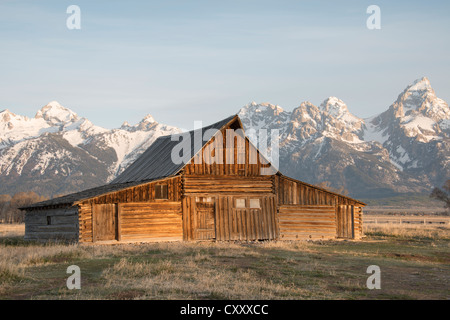 Barn in Mormon Row, Grand Teton National Park Stock Photo