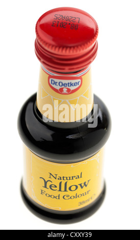 Bottle of Dr Oetker natural yellow food colour dye Stock Photo