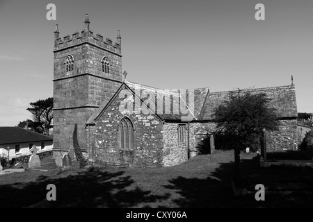 St Senara's church, Zennor village; Cornwall County; England; UK Stock Photo