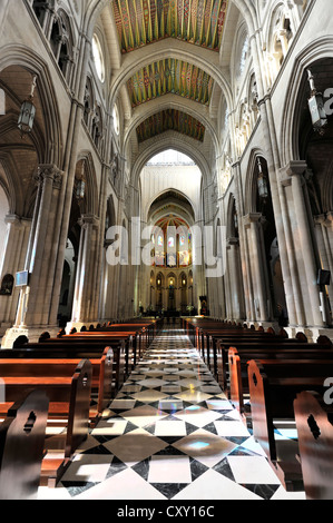 Interior view, Catedral de Nuestra Señora de la Almudena, Santa Maria la Real de La Almudena, Almudena Cathedral, Madrid, Spain Stock Photo