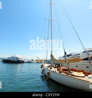 yacht in port Stock Photo