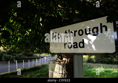 No through road sign on a country road Stock Photo