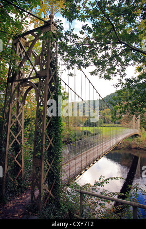 Suspension Bridge over River Conwy Betws y Coed Conwy County North Wales UK United Kingdom EU European Union Europe Stock Photo