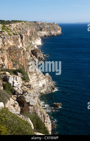 Mallorca sea cliff coastline Cap Blanc (White Cape) rocky coastal Balearic islands Spain Stock Photo