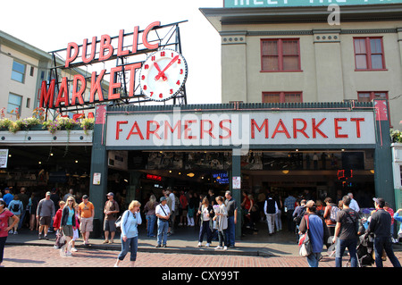 Pike Place Market, 'Farmers Market' Public Market Center in Seattle, Washington, USA Stock Photo