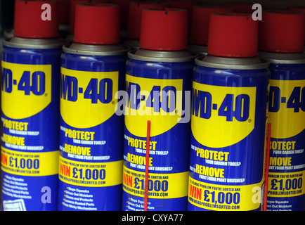 WD-40 cans, WD40 spray Stock Photo