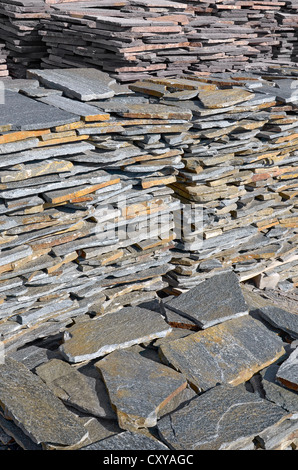 Piles of natural wall stone cladding Stock Photo