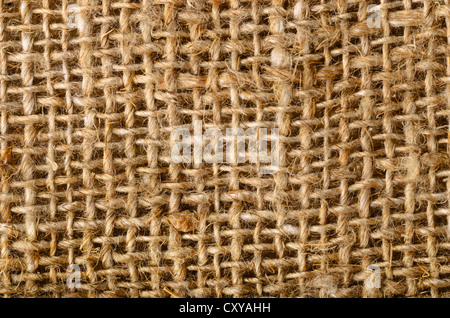 Close-up of rough sackcloth texture background Stock Photo