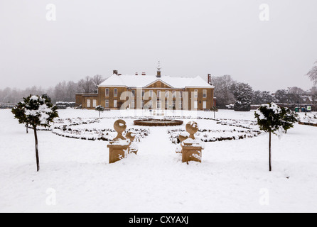 Reigate Priory, Priory Park, Reigate, Surrey in the snow. Stock Photo