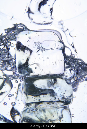 Ice cubes, mineral water, detail view, close-up Stock Photo