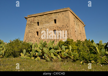 Torre de San José, former prison on the island of Tabarca, Isla de Tabarca, Alicante province, Costa Blanca, Spain, Europe Stock Photo