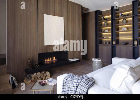 Elegant living room in a modern apartment in Italy Stock Photo