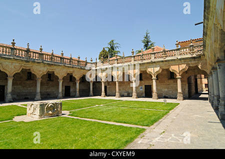 Courtyard, Patio de Escuelas Menores, University of Salamanca, Salamanca, Castile-Leon, Spain, Europe Stock Photo