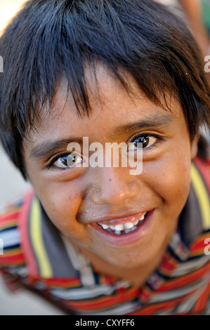 Boy, portrait, village of Onedi, indigenous Pilaga people, Gran Chaco, Formosa province, Argentina, South America Stock Photo