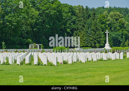 Durnbach War Cemetery, the final resting place for 2960 soldiers who died in WW2, Duernbach, Gmund am Tegernsee, Bavaria Stock Photo