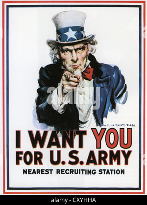 US ARMY RECRUITING POSTER 1917 designed by James Flagg (1877-1960) Stock Photo