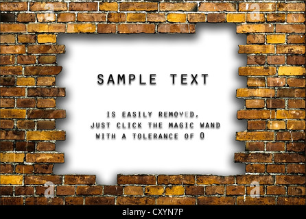 brick frame with white background Stock Photo