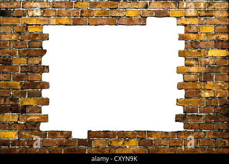 brick frame with white background Stock Photo