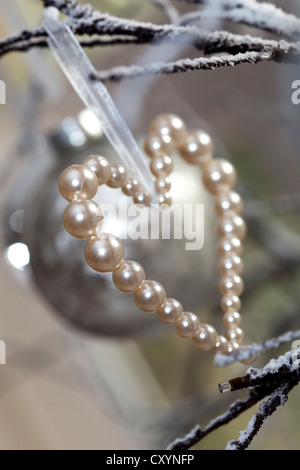 bead heart Christmas decoration Stock Photo