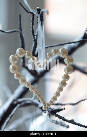 bead heart Christmas decoration Stock Photo
