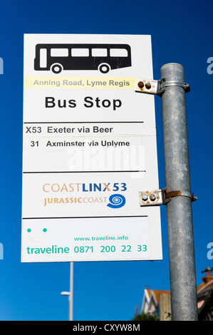 Bus stop sign, UK Stock Photo