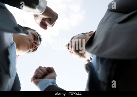 Two businessmen threatening each other Stock Photo